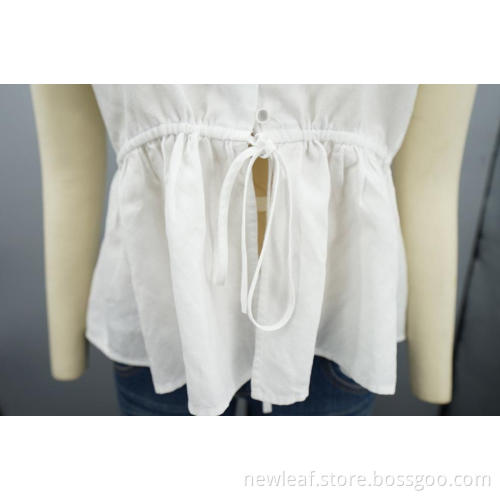 Fashion Sweet V-neck Flare Sleeve Ruffle Peplum Shirt
